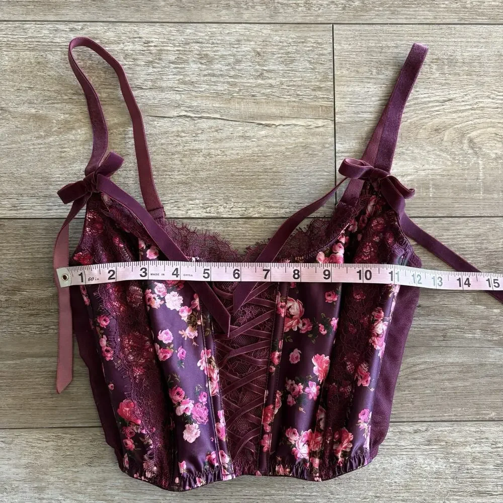 Victoria's Secret Dream Angels‎ S-DD Unlined Corset Bustier Floral Lace Romantic